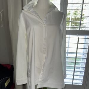 BOG2 Free Premise White Button Tunic Style L Cotton Blend